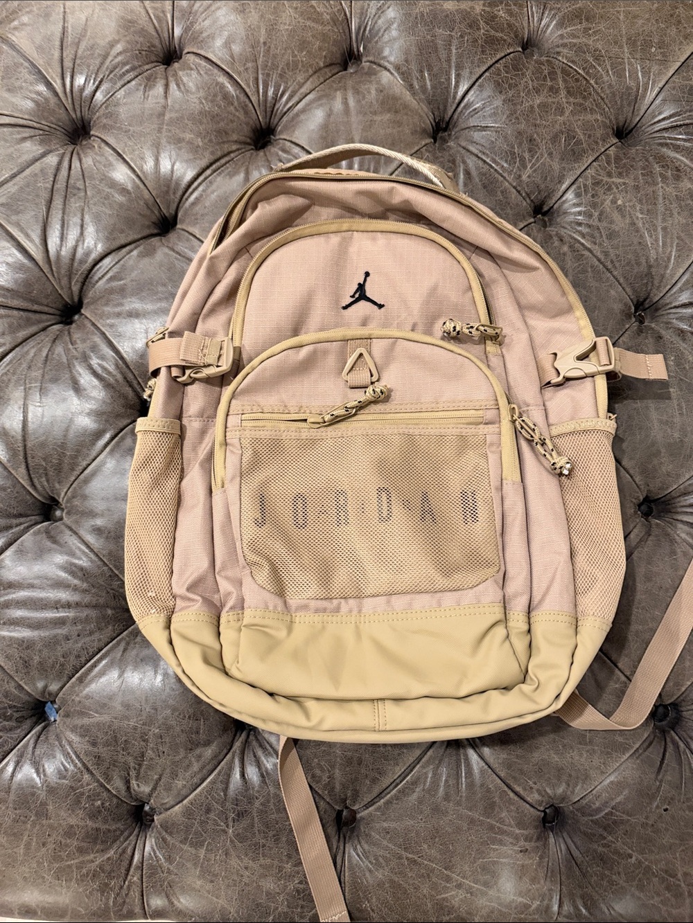 Jordan Backpack in Beige and Khaki